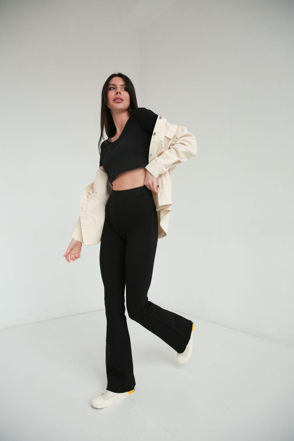 Women’s Flared Pants – Akta Casual Black